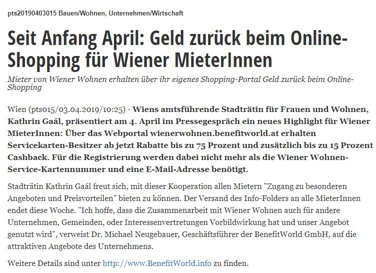 Seit Anfang April: Geld zurück beim Online-Shopping für Wiener MieterInnen